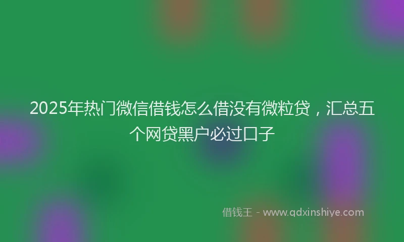 2025年热门微信借钱怎么借没有微粒贷，汇总五个网贷黑户必过口子