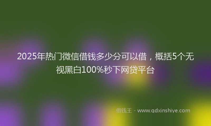 2025年热门微信借钱多少分可以借，概括5个无视黑白100%秒下网贷平台