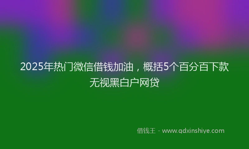 2025年热门微信借钱加油，概括5个百分百下款无视黑白户网贷