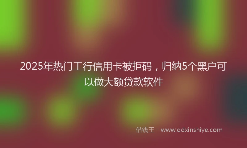 2025年热门工行信用卡被拒码，归纳5个黑户可以做大额贷款软件