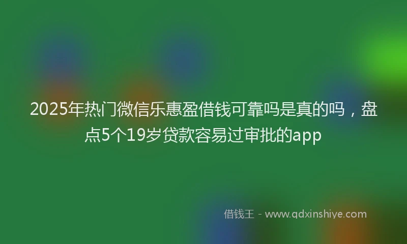 2025年热门微信乐惠盈借钱可靠吗是真的吗，盘点5个19岁贷款容易过审批的app