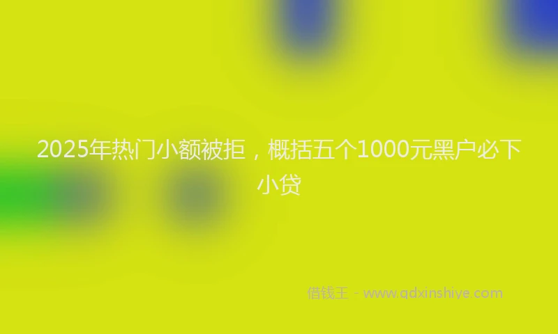 2025年热门小额被拒，概括五个1000元黑户必下小贷