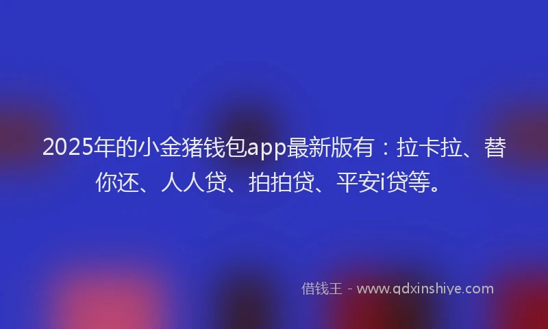 2025年的小金猪钱包app最新版有：拉卡拉、替你还、人人贷、拍拍贷、平安i贷等。