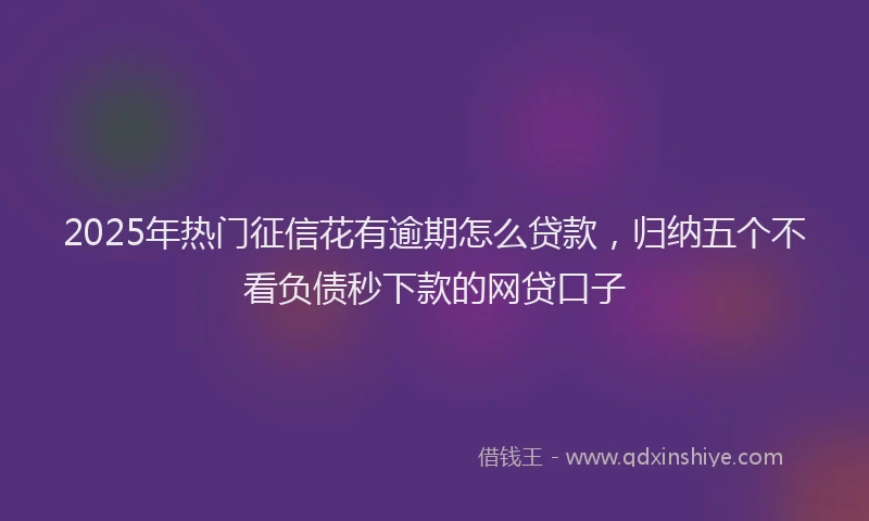 2025年热门征信花有逾期怎么贷款，归纳五个不看负债秒下款的网贷口子