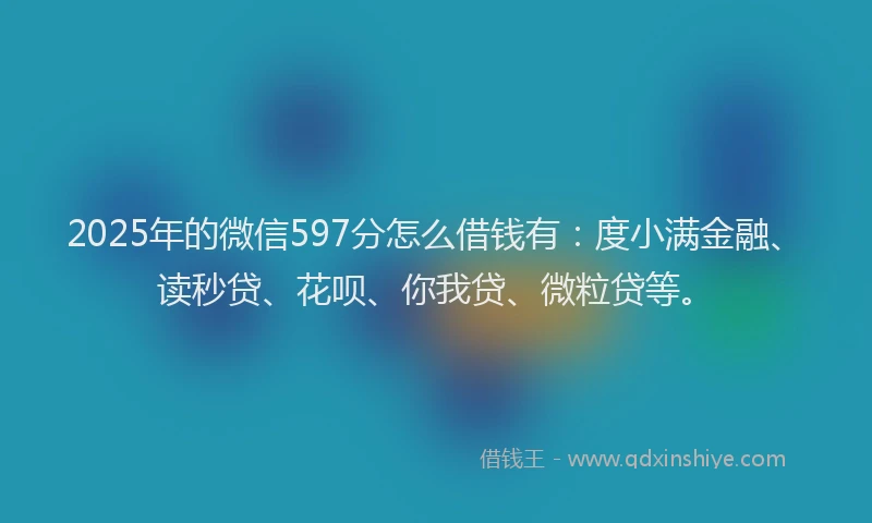 2025年的微信597分怎么借钱有：度小满金融、读秒贷、花呗、你我贷、微粒贷等。