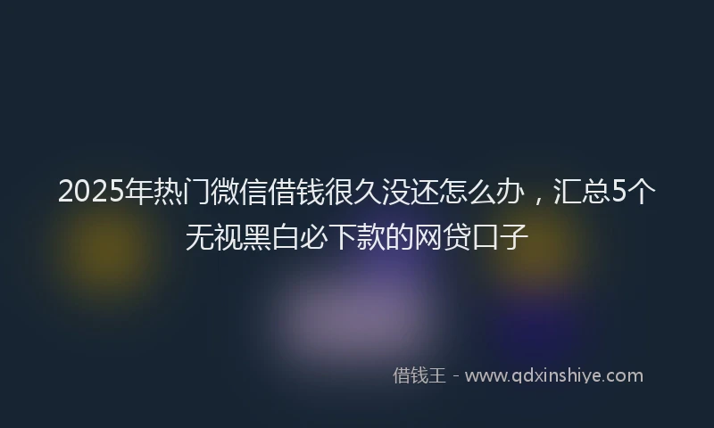 2025年热门微信借钱很久没还怎么办，汇总5个无视黑白必下款的网贷口子
