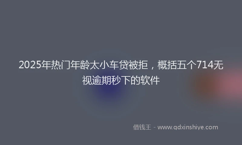 2025年热门年龄太小车贷被拒，概括五个714无视逾期秒下的软件