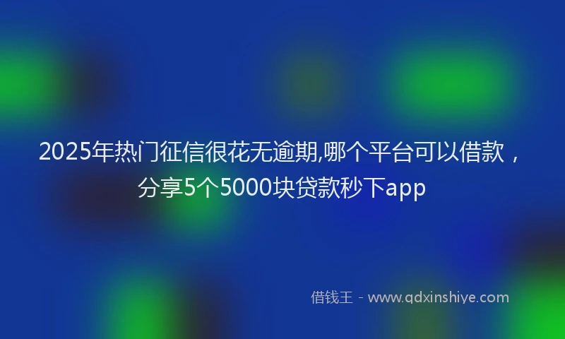 2025年热门征信很花无逾期,哪个平台可以借款，分享5个5000块贷款秒下app