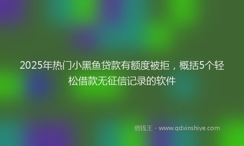 2025年热门小黑鱼贷款有额度被拒，概括5个轻松借款无征信记录的软件