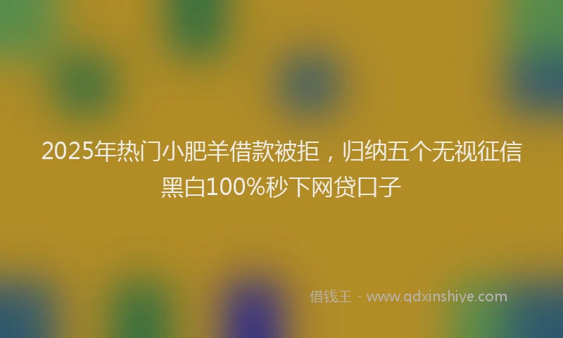 2025年热门小肥羊借款被拒，归纳五个无视征信黑白100%秒下网贷口子