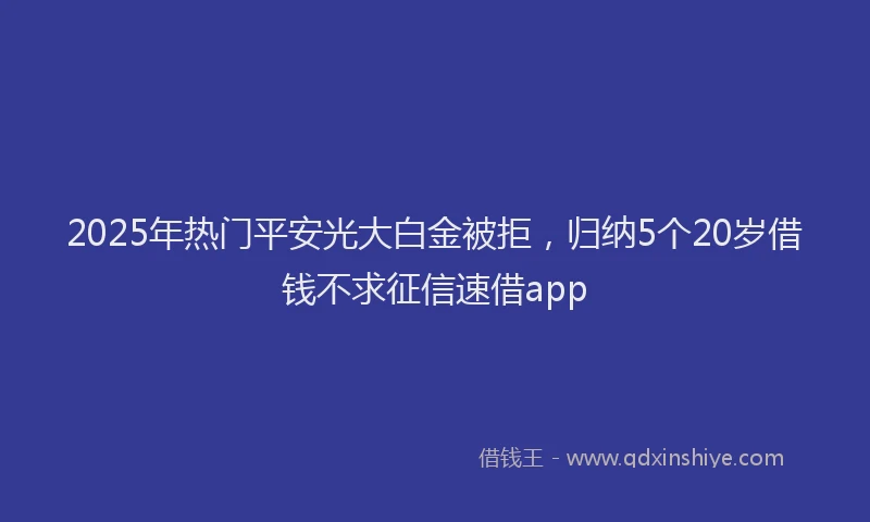 2025年热门平安光大白金被拒，归纳5个20岁借钱不求征信速借app