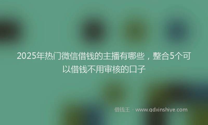 2025年热门微信借钱的主播有哪些，整合5个可以借钱不用审核的口子