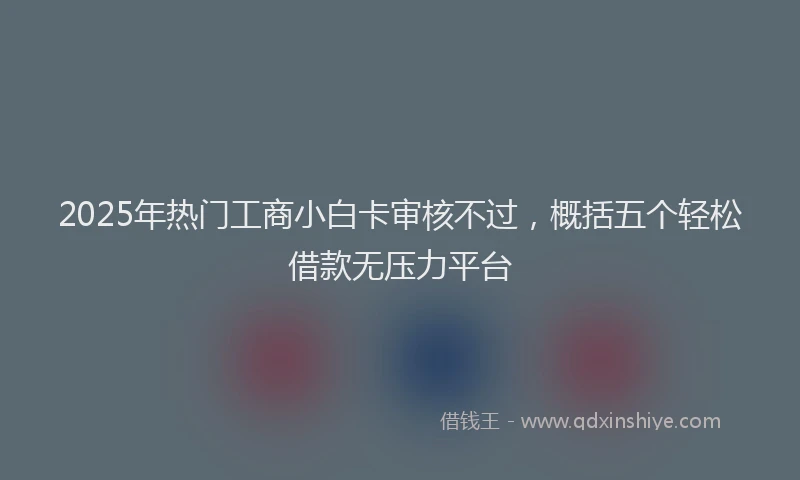 2025年热门工商小白卡审核不过，概括五个轻松借款无压力平台