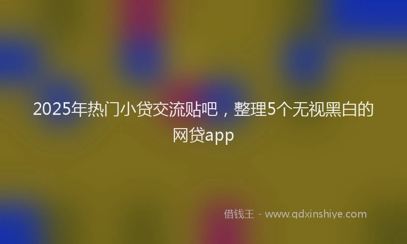 2025年热门小贷交流贴吧，整理5个无视黑白的网贷app