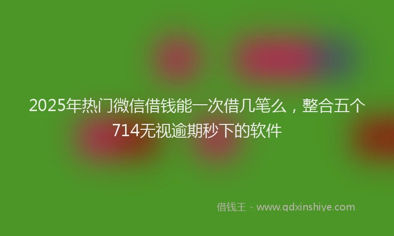 2025年热门微信借钱能一次借几笔么，整合五个714无视逾期秒下的软件
