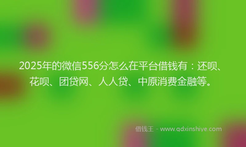 2025年的微信556分怎么在平台借钱有：还呗、花呗、团贷网、人人贷、中原消费金融等。