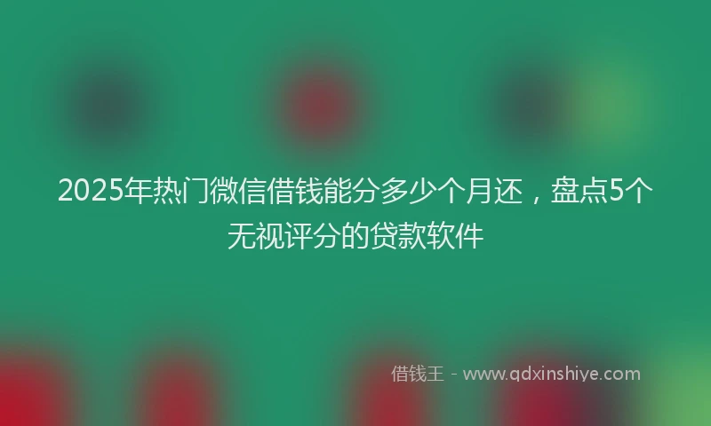 2025年热门微信借钱能分多少个月还，盘点5个无视评分的贷款软件