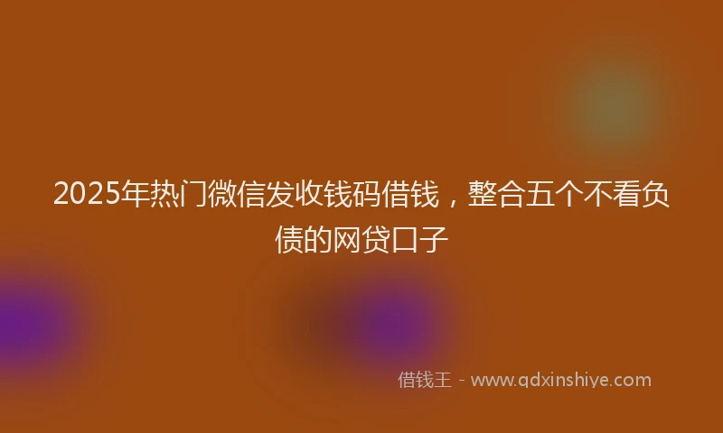 2025年热门微信发收钱码借钱，整合五个不看负债的网贷口子