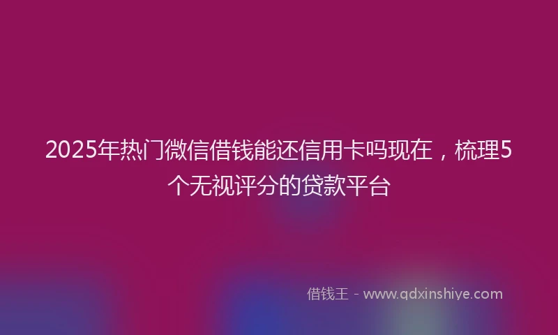 2025年热门微信借钱能还信用卡吗现在，梳理5个无视评分的贷款平台