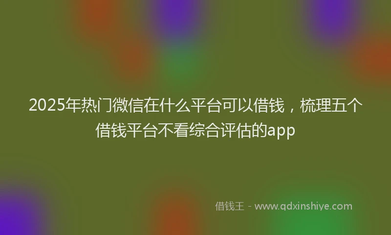 2025年热门微信在什么平台可以借钱，梳理五个借钱平台不看综合评估的app