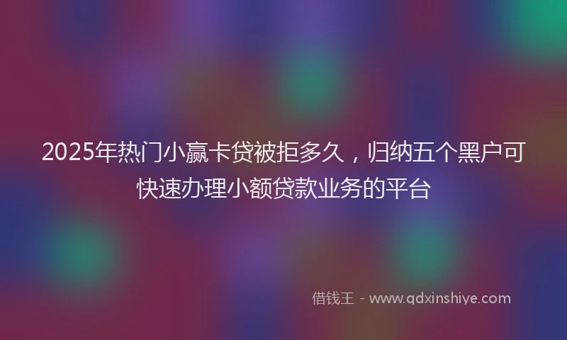 2025年热门小赢卡贷被拒多久，归纳五个黑户可快速办理小额贷款业务的平台
