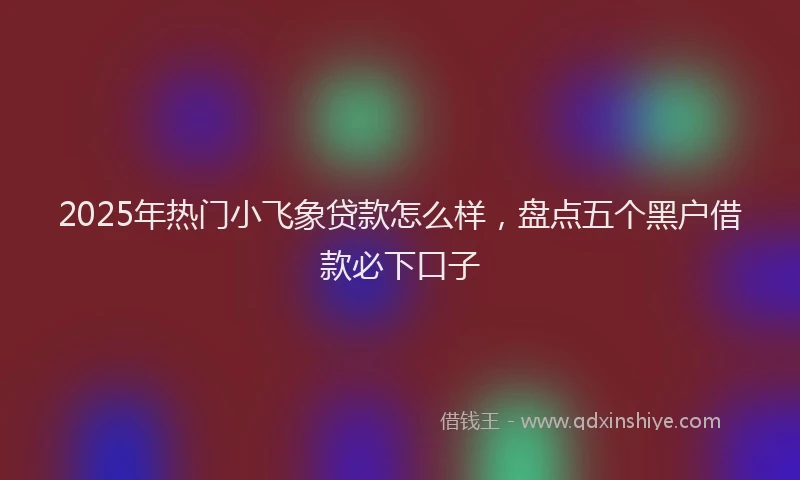 2025年热门小飞象贷款怎么样，盘点五个黑户借款必下口子