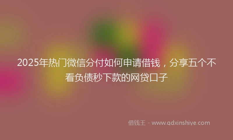 2025年热门微信分付如何申请借钱，分享五个不看负债秒下款的网贷口子