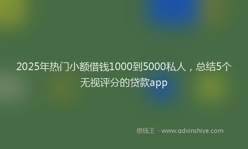 2025年热门小额借钱1000到5000私人，总结5个无视评分的贷款app