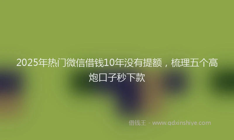 2025年热门微信借钱10年没有提额，梳理五个高炮口子秒下款