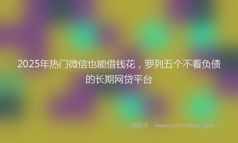 2025年热门微信也能借钱花，罗列五个不看负债的长期网贷平台