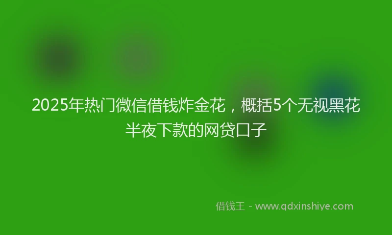 2025年热门微信借钱炸金花，概括5个无视黑花半夜下款的网贷口子