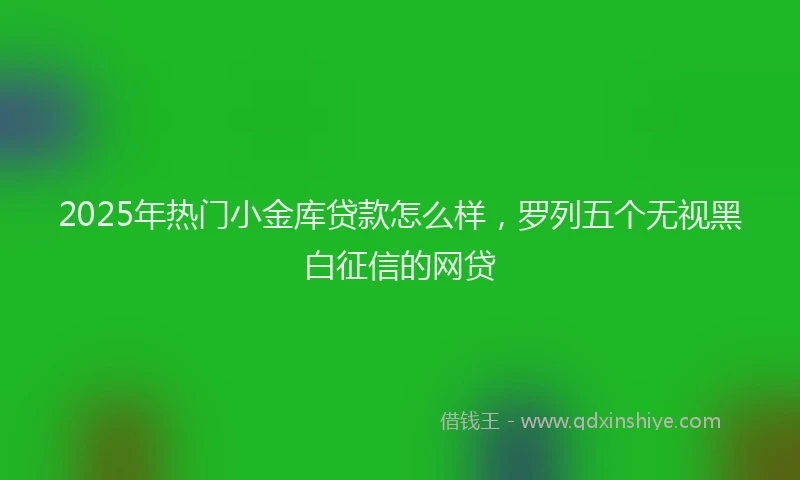 2025年热门小金库贷款怎么样，罗列五个无视黑白征信的网贷