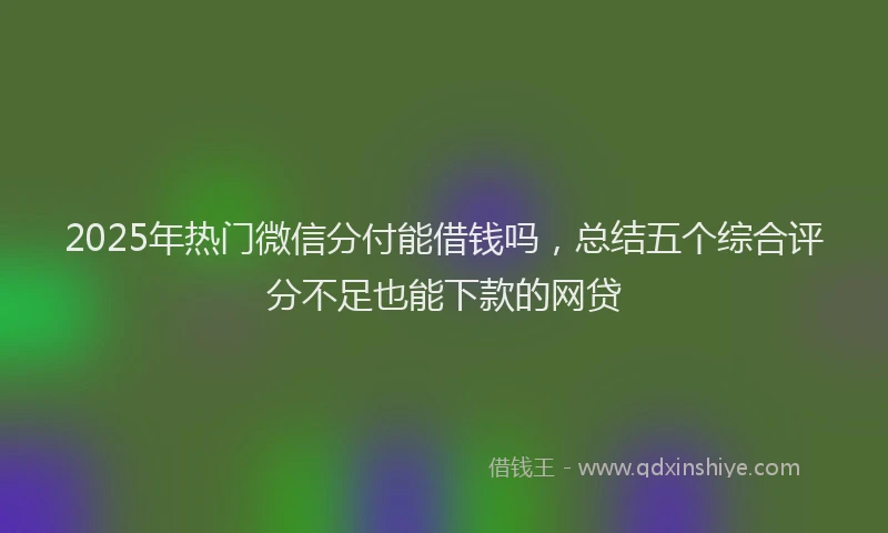 2025年热门微信分付能借钱吗，总结五个综合评分不足也能下款的网贷