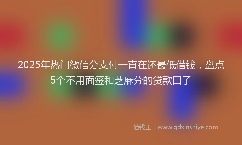 2025年热门微信分支付一直在还最低借钱，盘点5个不用面签和芝麻分的贷款口子
