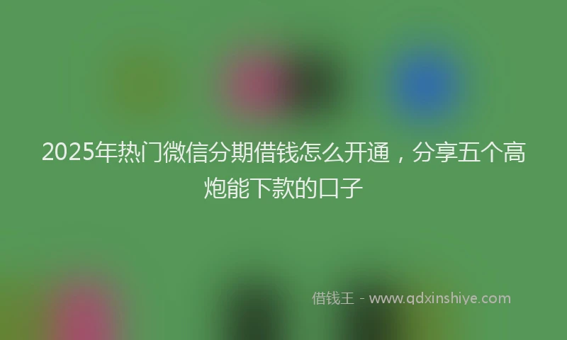 2025年热门微信分期借钱怎么开通，分享五个高炮能下款的口子