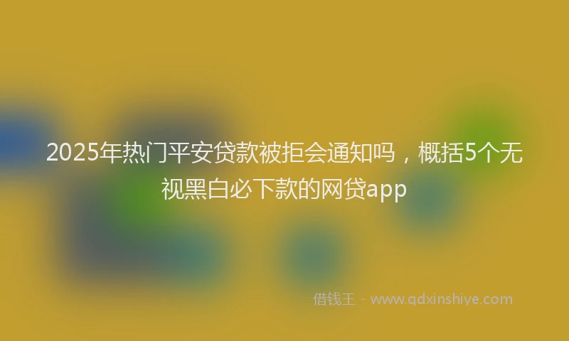 2025年热门平安贷款被拒会通知吗，概括5个无视黑白必下款的网贷app