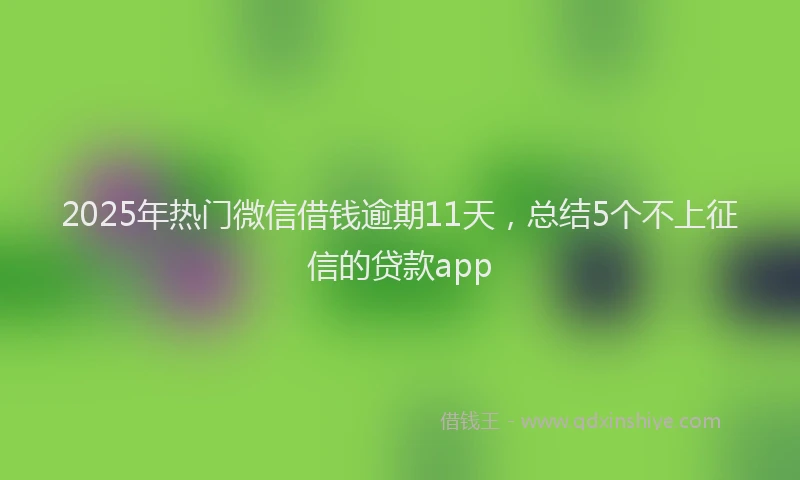 2025年热门微信借钱逾期11天，总结5个不上征信的贷款app