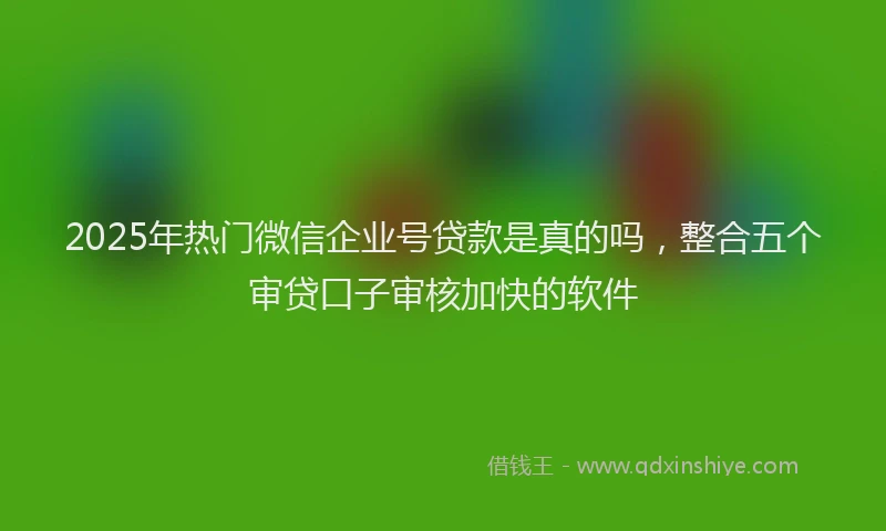 2025年热门微信企业号贷款是真的吗，整合五个审贷口子审核加快的软件