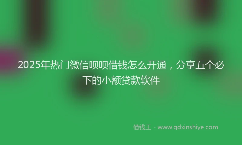 2025年热门微信呗呗借钱怎么开通，分享五个必下的小额贷款软件
