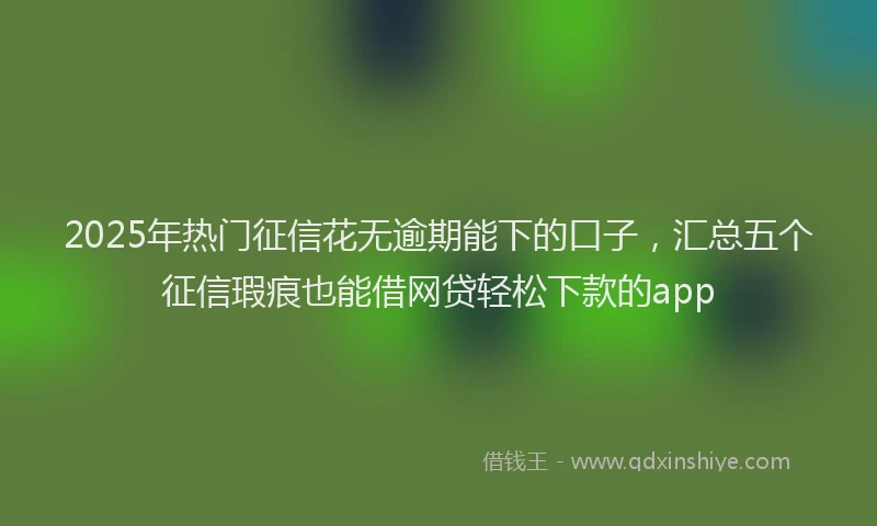 2025年热门征信花无逾期能下的口子，汇总五个征信瑕疵也能借网贷轻松下款的app