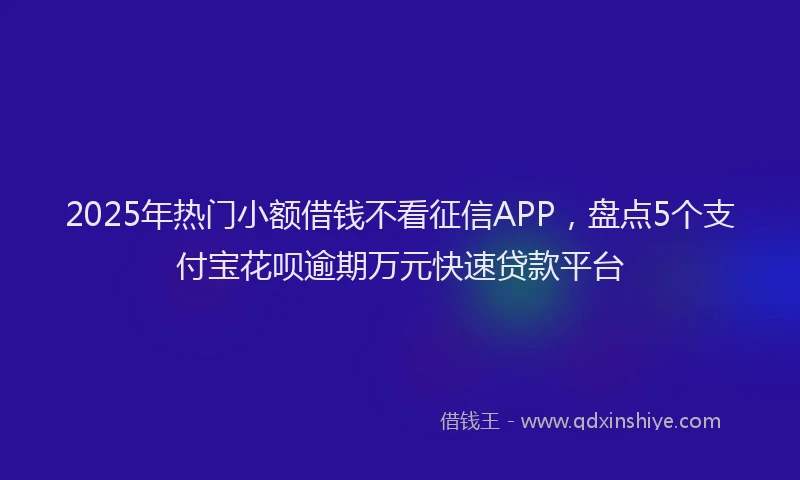 2025年热门小额借钱不看征信APP，盘点5个支付宝花呗逾期万元快速贷款平台