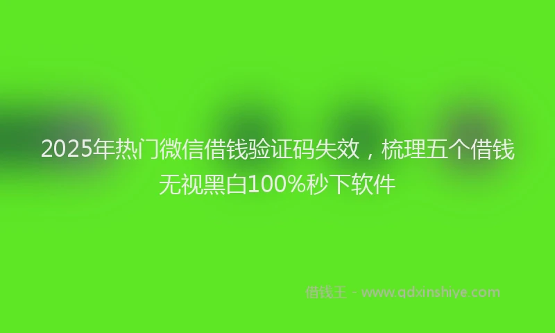 2025年热门微信借钱验证码失效，梳理五个借钱无视黑白100%秒下软件