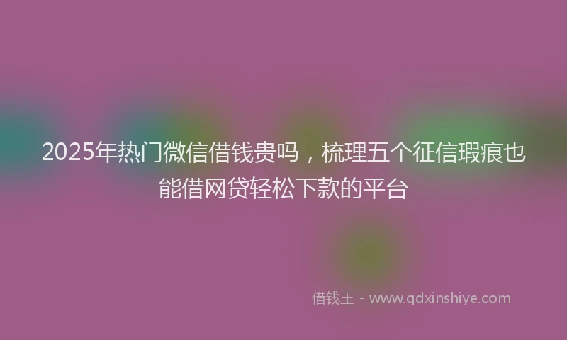 2025年热门微信借钱贵吗，梳理五个征信瑕疵也能借网贷轻松下款的平台