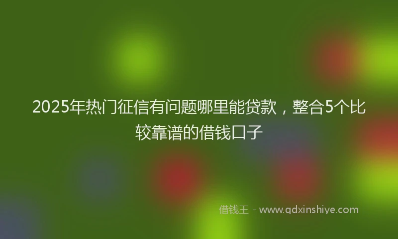 2025年热门征信有问题哪里能贷款，整合5个比较靠谱的借钱口子