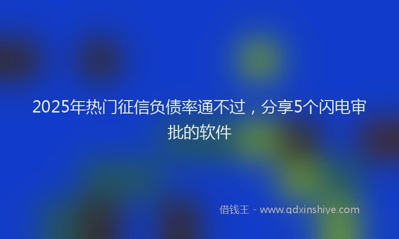 2025年热门征信负债率通不过，分享5个闪电审批的软件