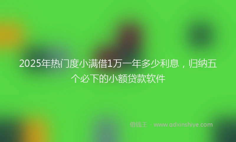 2025年热门度小满借1万一年多少利息，归纳五个必下的小额贷款软件