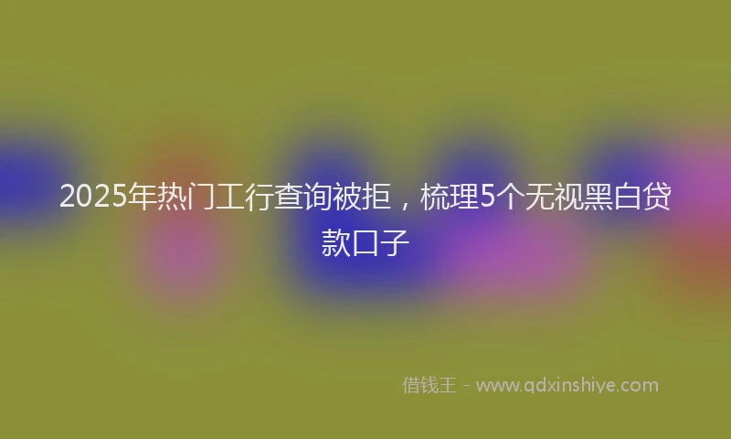 2025年热门工行查询被拒，梳理5个无视黑白贷款口子