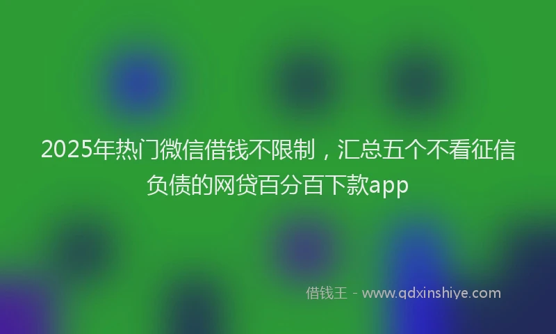 2025年热门微信借钱不限制，汇总五个不看征信负债的网贷百分百下款app