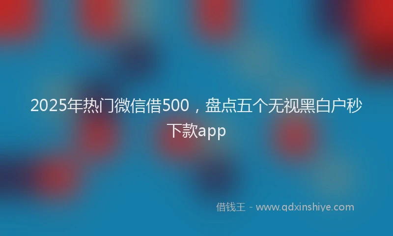 2025年热门微信借500，盘点五个无视黑白户秒下款app