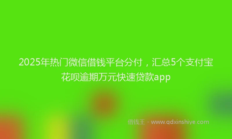 2025年热门微信借钱平台分付，汇总5个支付宝花呗逾期万元快速贷款app